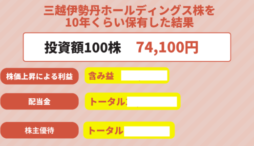 三越伊勢丹ホールディングス株(3099)を約10年保有した結果を公開